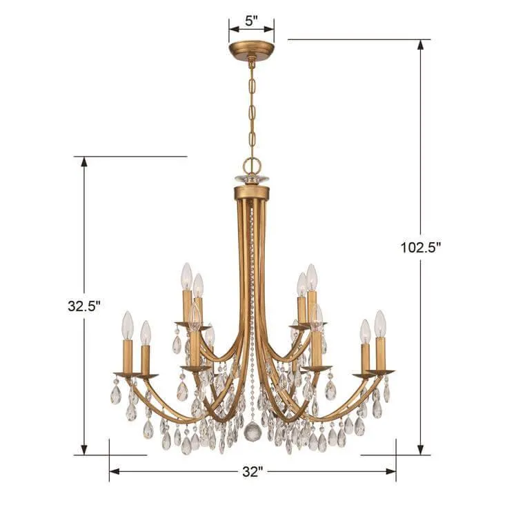 Golden Age Crystal Droplet Chandelier