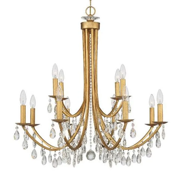 Golden Age Crystal Droplet Chandelier