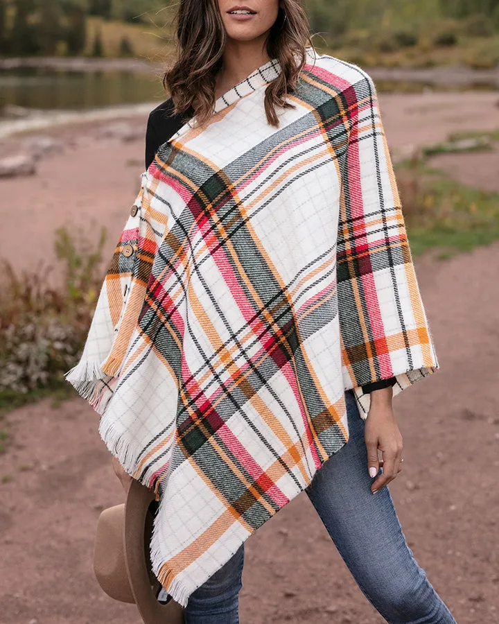 Grace & Lace Reversible Button Scarf/Poncho