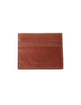 Grained Calfskin Mini Card Case | Brown