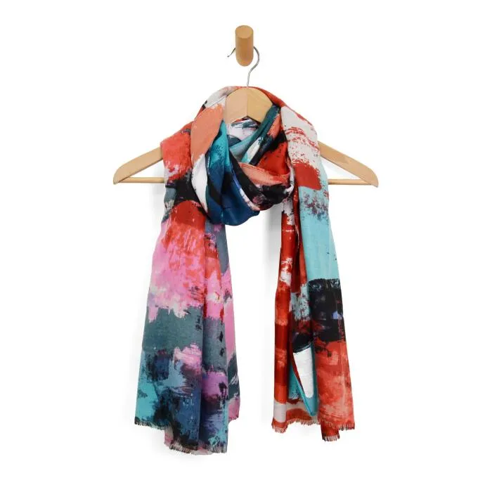 JOY ACCESSORIES ABSTRACT PAINT SCARF - G989025