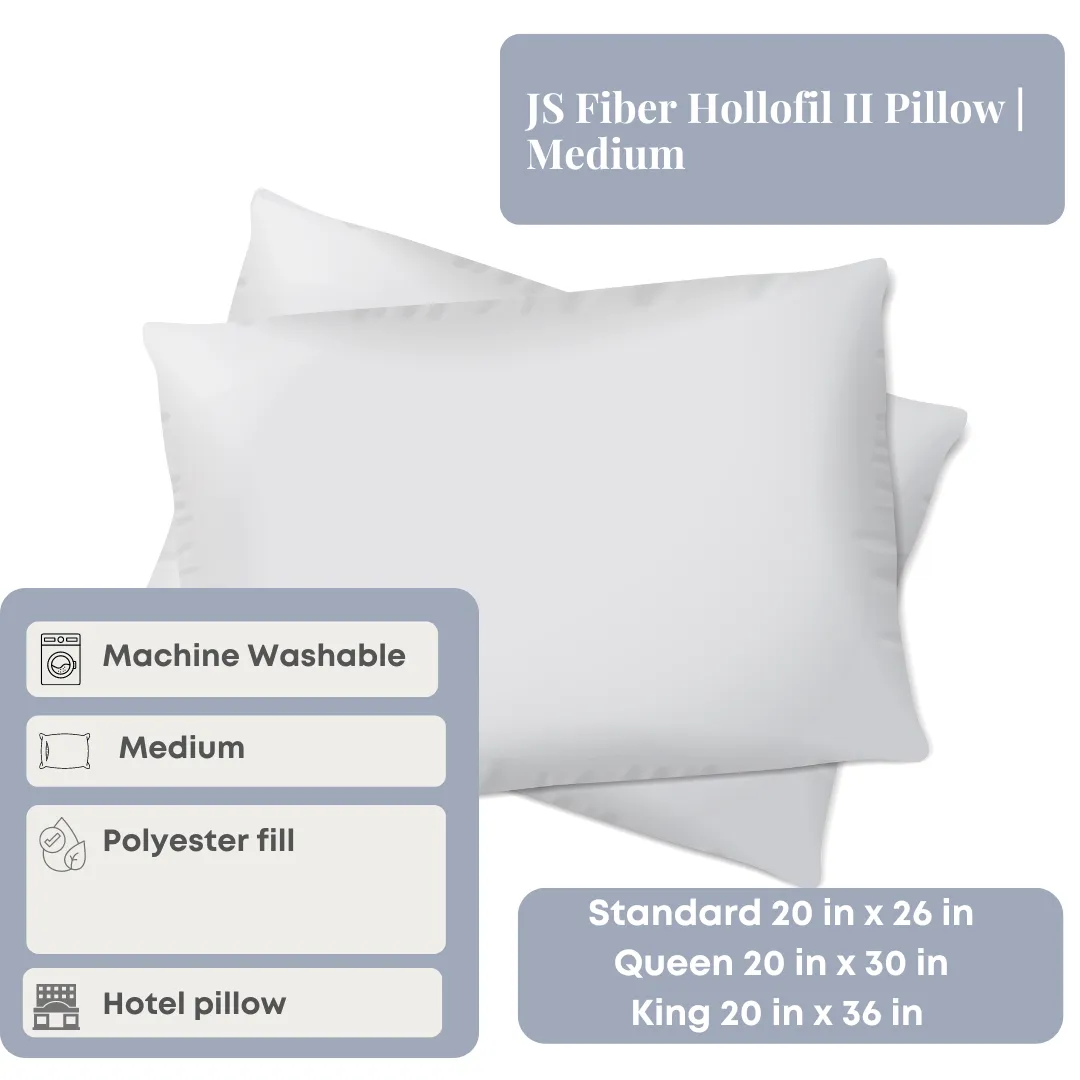 JS Fiber Hollofil II Pillow | Medium