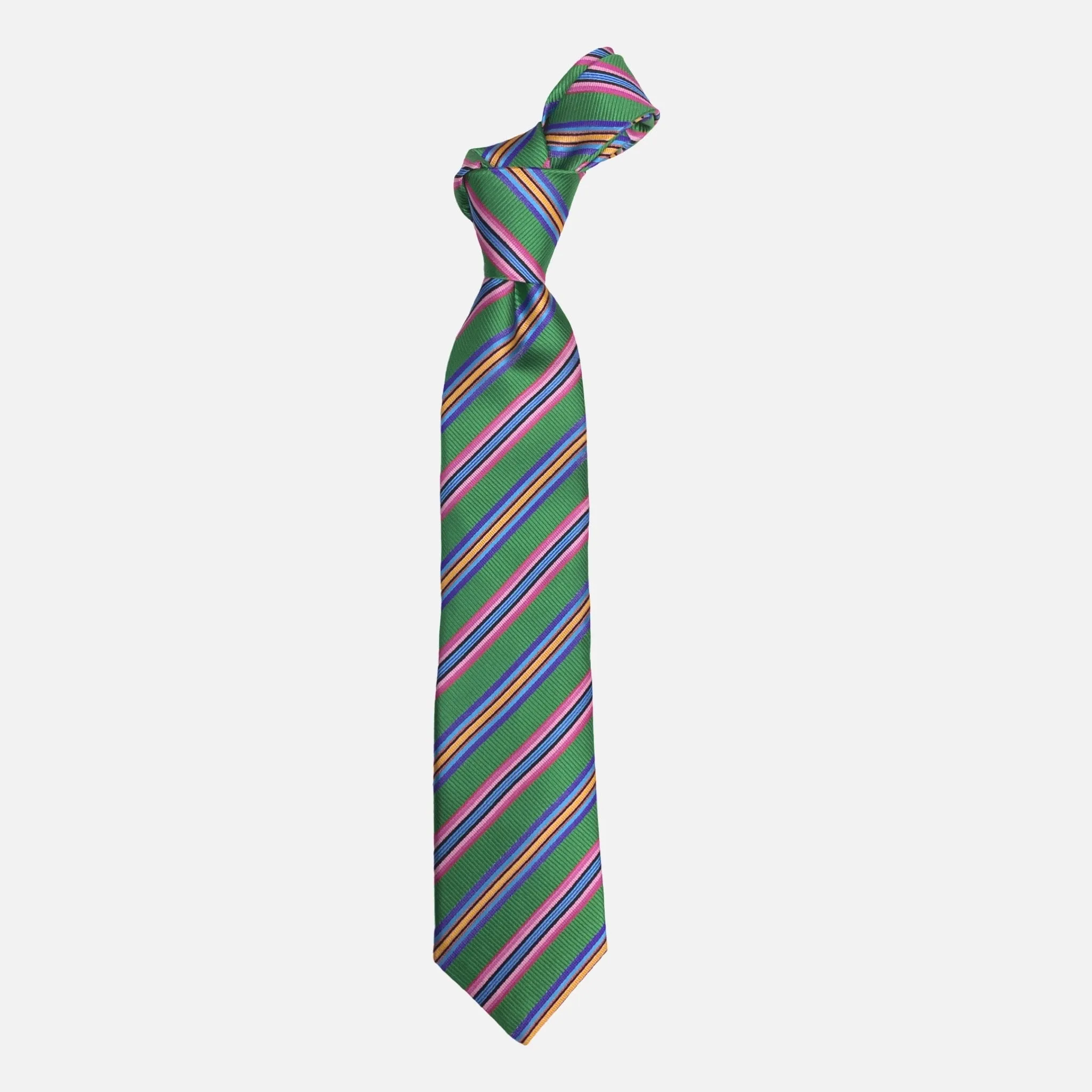 JZ Richards Apple Green Striped Silk Tie