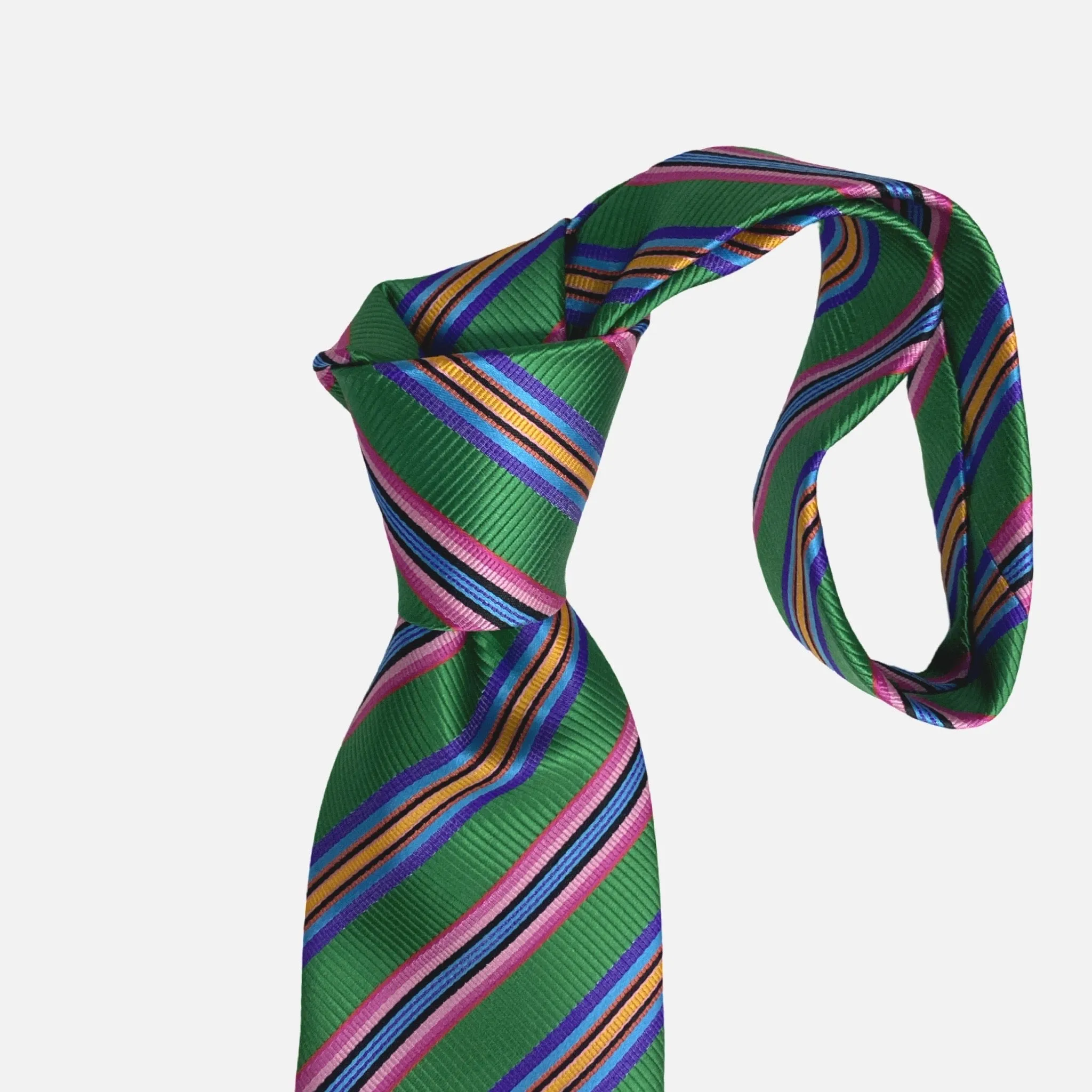 JZ Richards Apple Green Striped Silk Tie