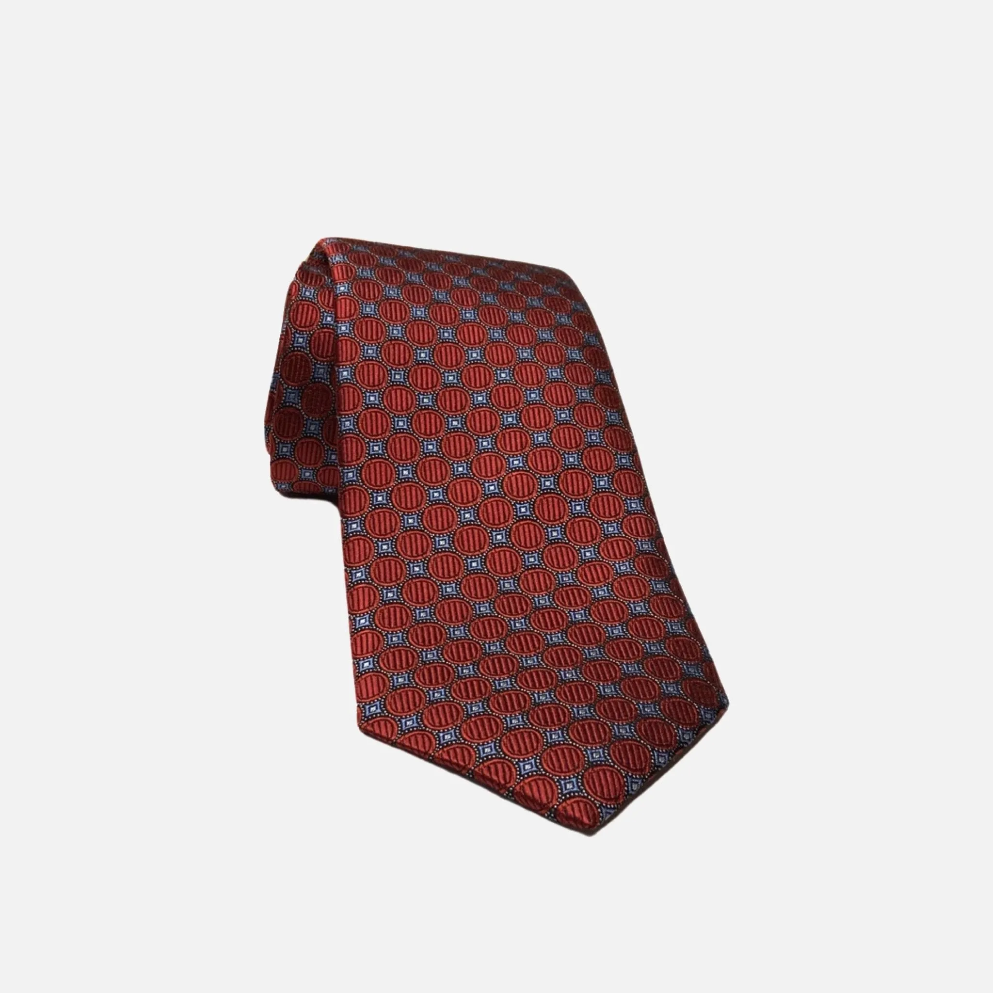 JZ Richards Red 100% Silk Dot Tie - Handmade in the USA with Textured Fabrication