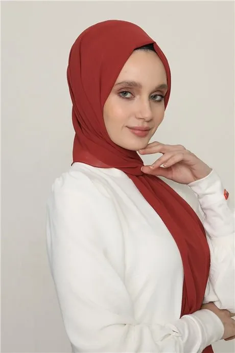 Karaca Crepe Lux Chiffon Hijab - Rust