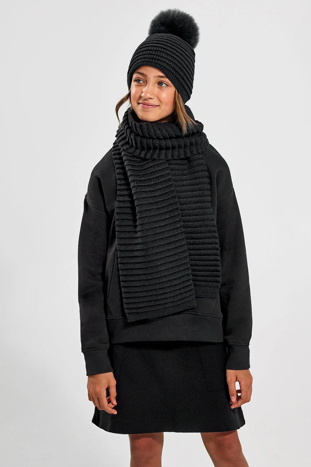 Kids (6-14 Years) Ribbed Scarf