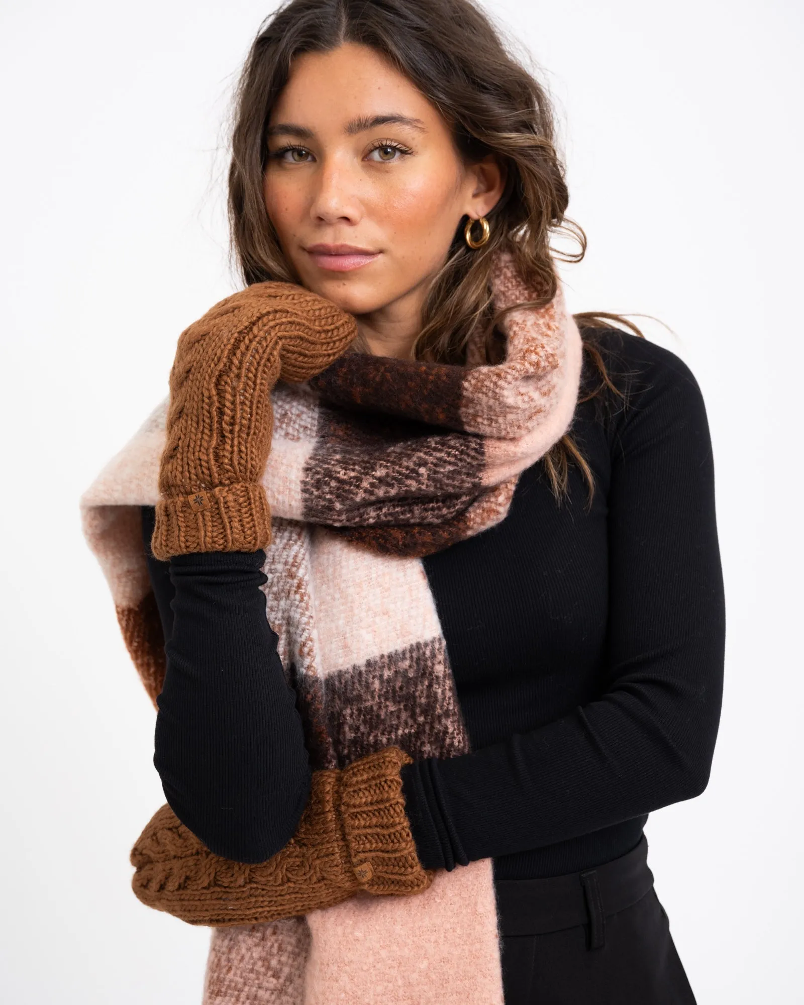 Knitted Scarf Olivia Mid Brown