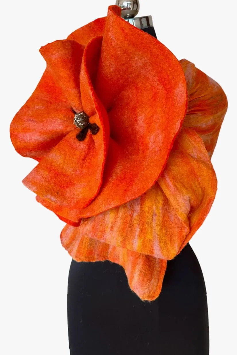 Large Flower Felted Scarf