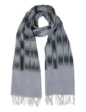 Light Blue & Olive Banded Stripes Scarf