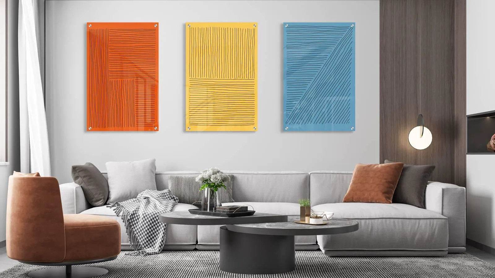 Lines Design Set of 3 Prints Modern Wall Art Modern Artwork