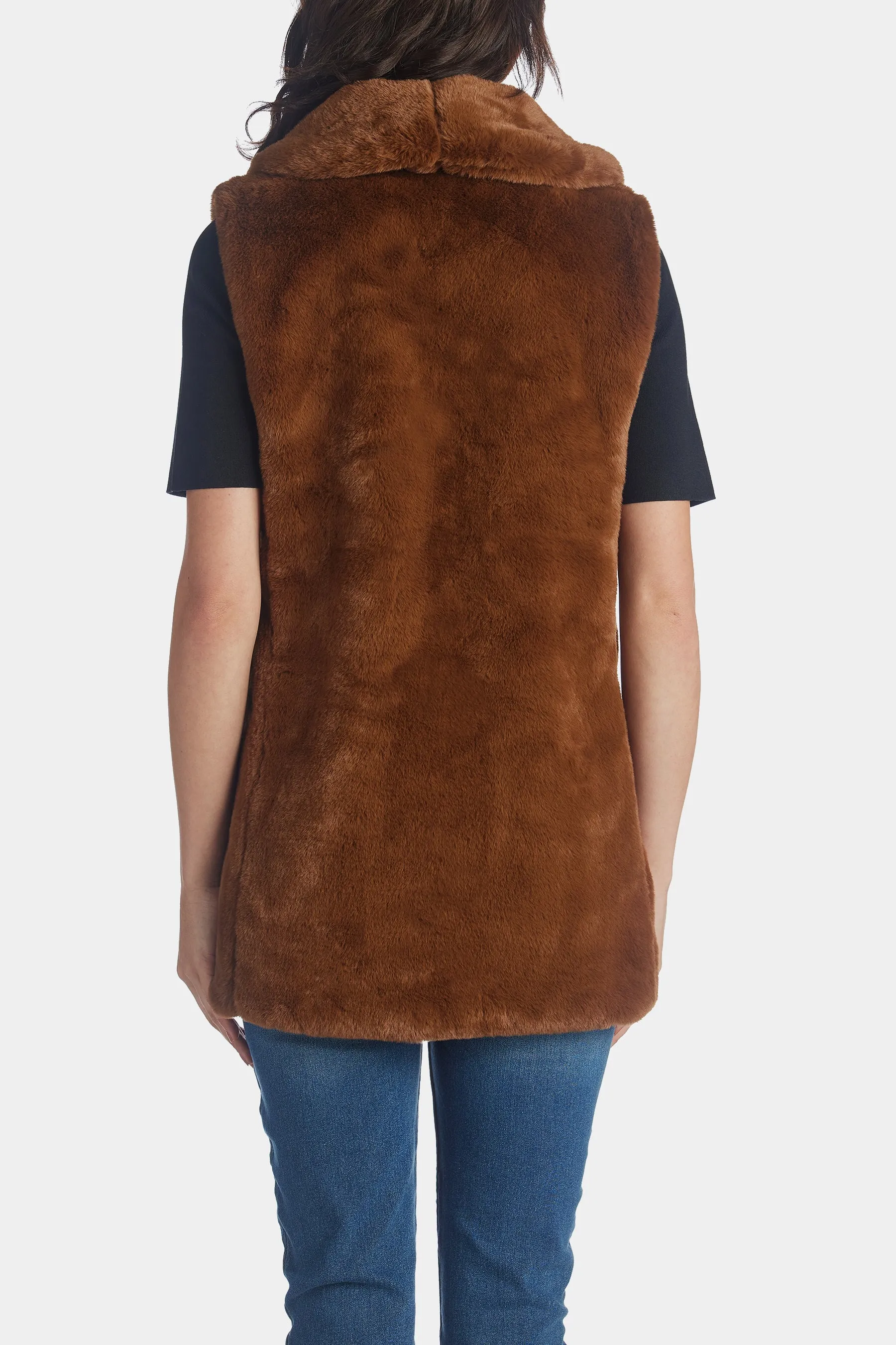 Long Line Faux Mink Vest