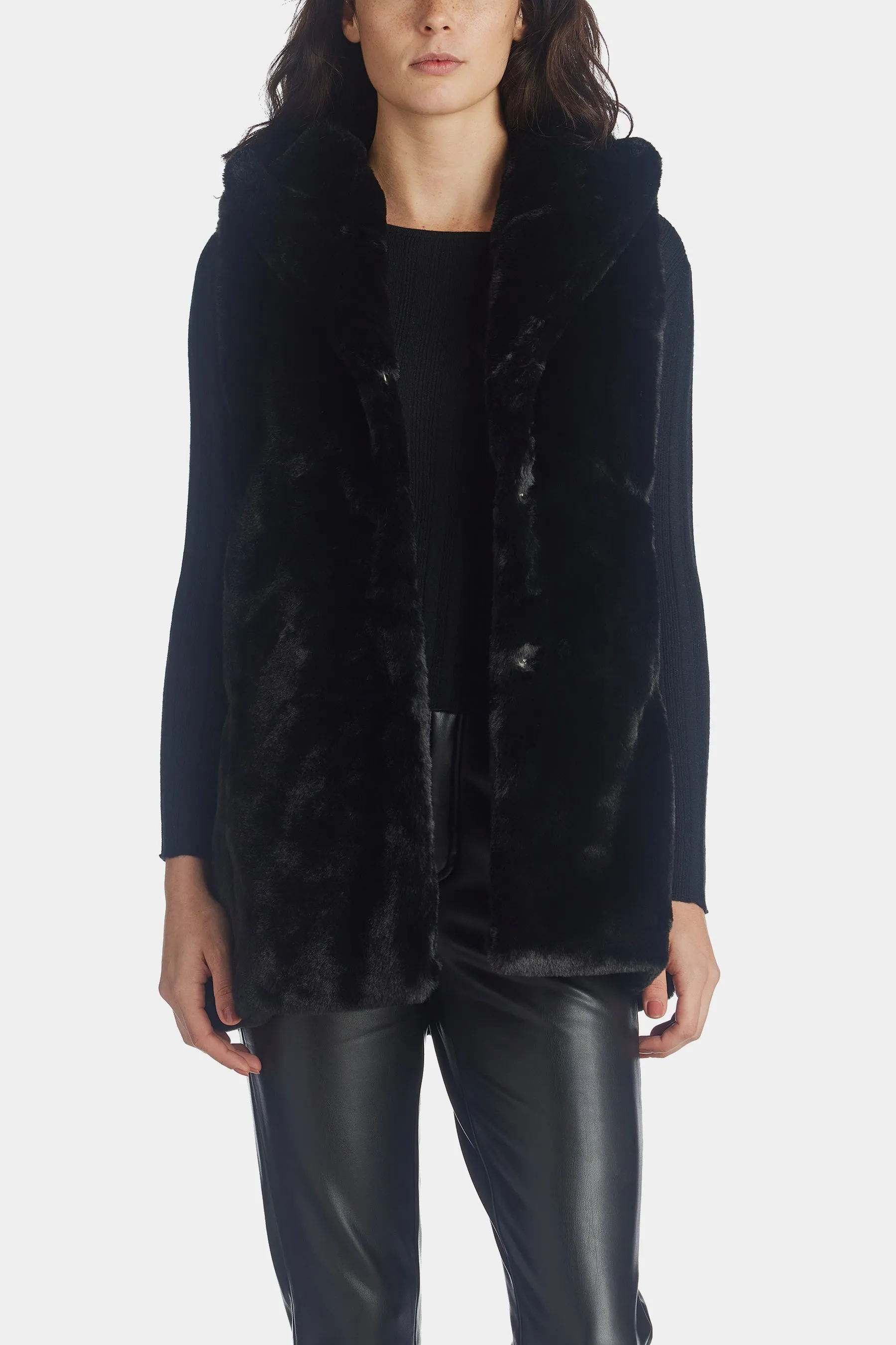 Long Line Faux Mink Vest