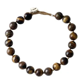 MEN BRACELET ROUND TIGER EYE