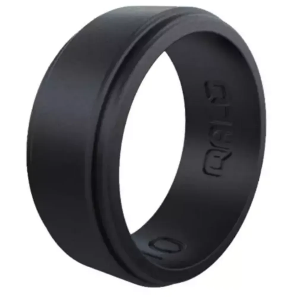 Men's QALO Polished Step Edge Silicone Ring