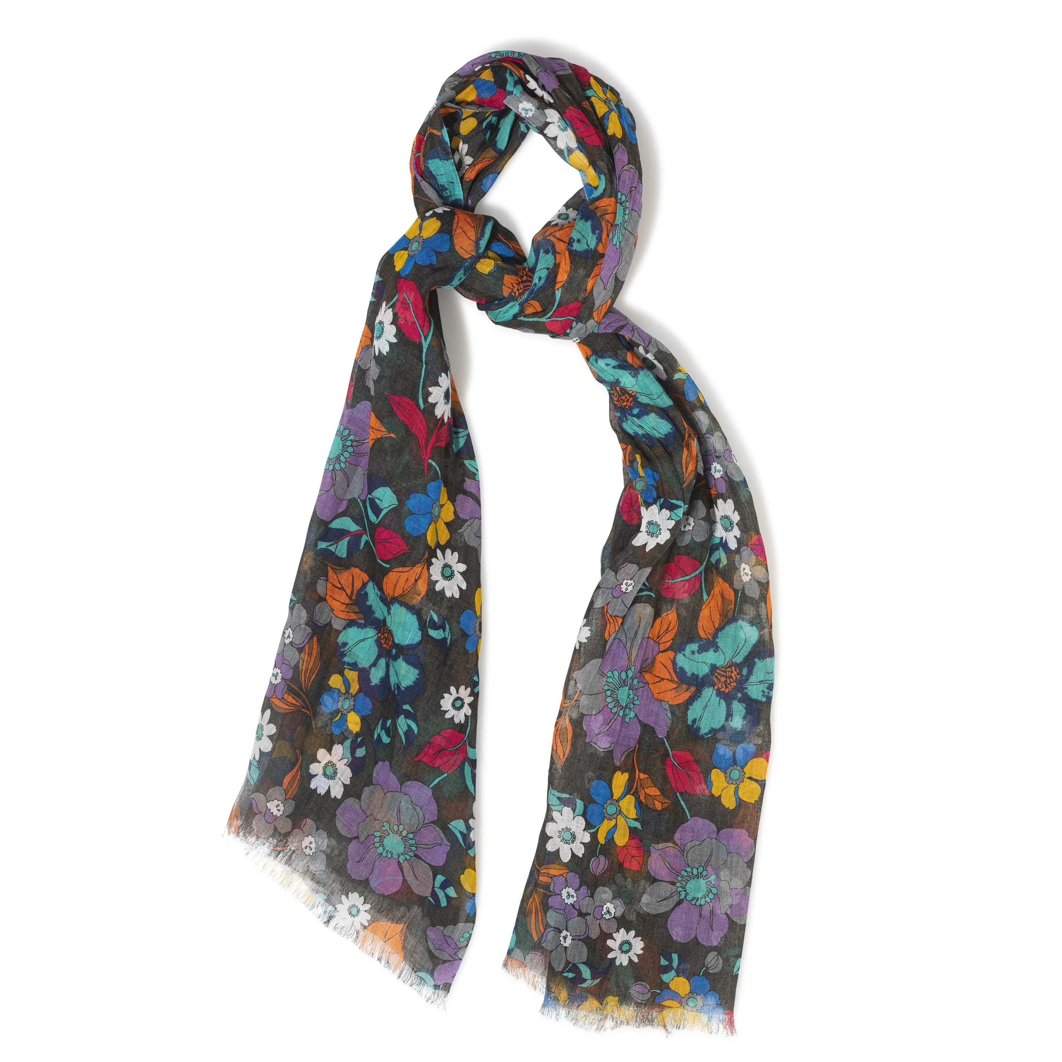 Millefiori Linen Floral Scarf