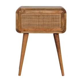 Mini Woven Wood & Rattan Bedside Table