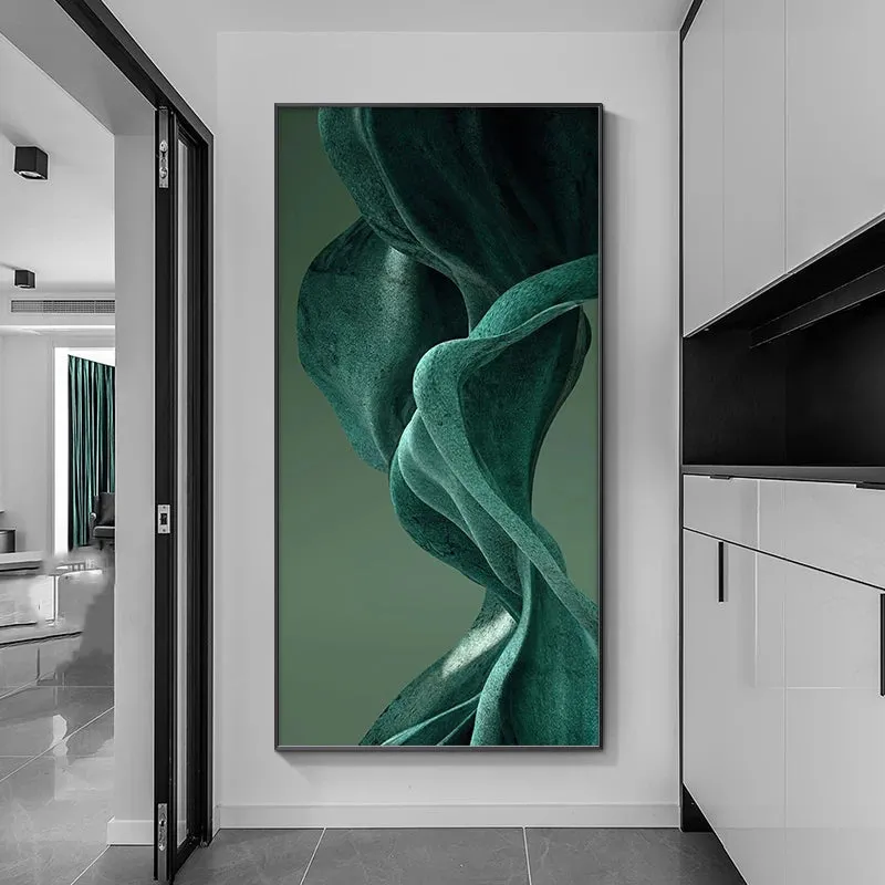 Modern Abstract Liquid Silk Flowing Ribbon Wall Art Fine Art Canvas Prints Poster Pictures For Living Room Entranceway Foyer Light Luxury Home Office Decor