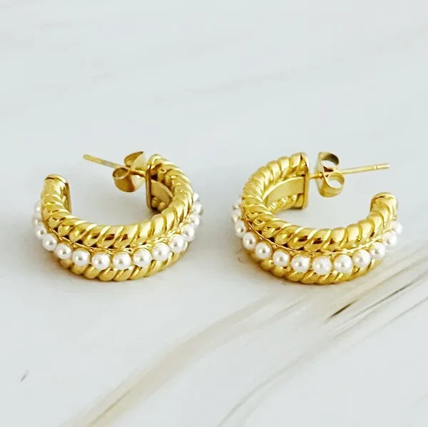 My Lady Pearl Hoop Earrings