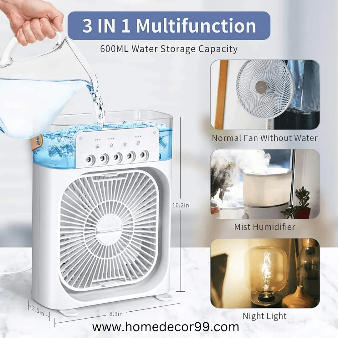 New Mini Cooler AC 3-In-1 Portable Mini Air Conditioner Cooler 2024