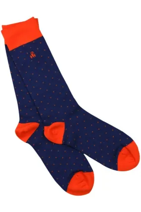 Orange Spotted Mens Bamboo Socks