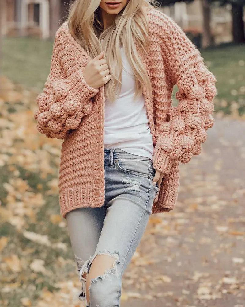 Oversized Chunky Thick Cable Knit Cardigan Sweater