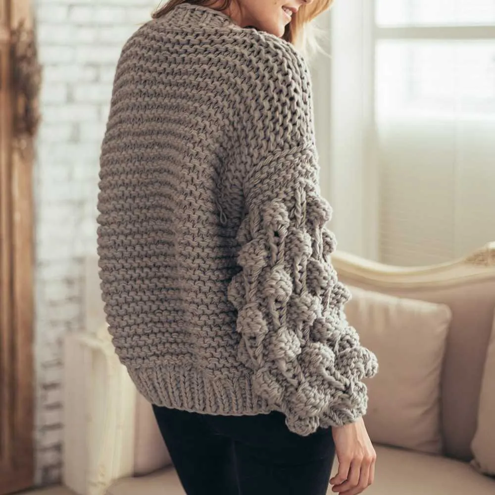 Oversized Chunky Thick Cable Knit Cardigan Sweater