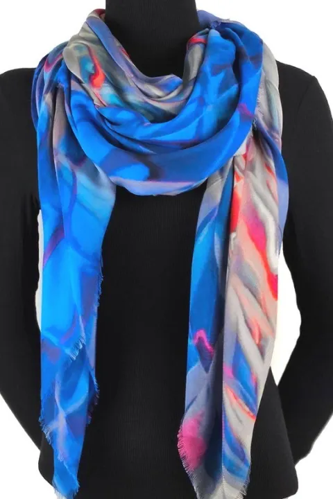 Oversized Square Italian Cashmere Blend Scarf - Kaleidoscope - New York