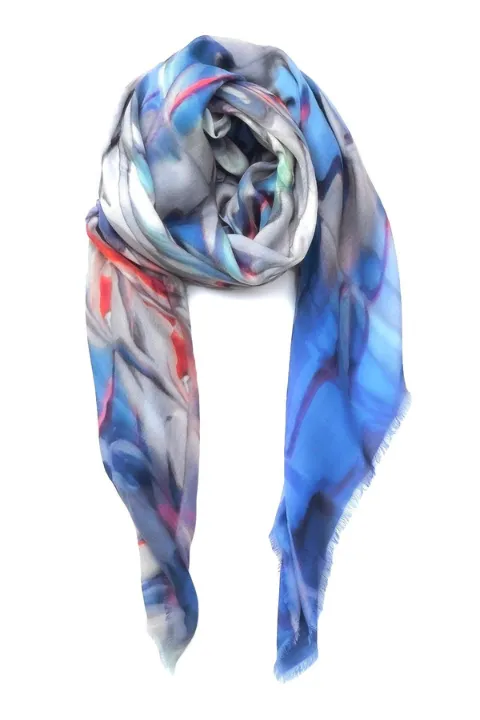 Oversized Square Italian Cashmere Blend Scarf - Kaleidoscope - New York