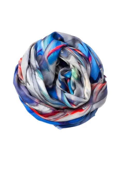 Oversized Square Italian Cashmere Blend Scarf - Kaleidoscope - New York