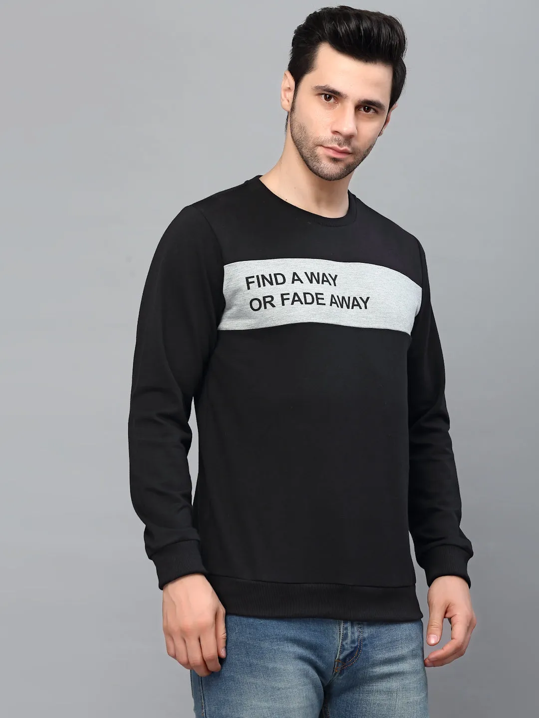 Printed Round Neck Terry Sweatshirt