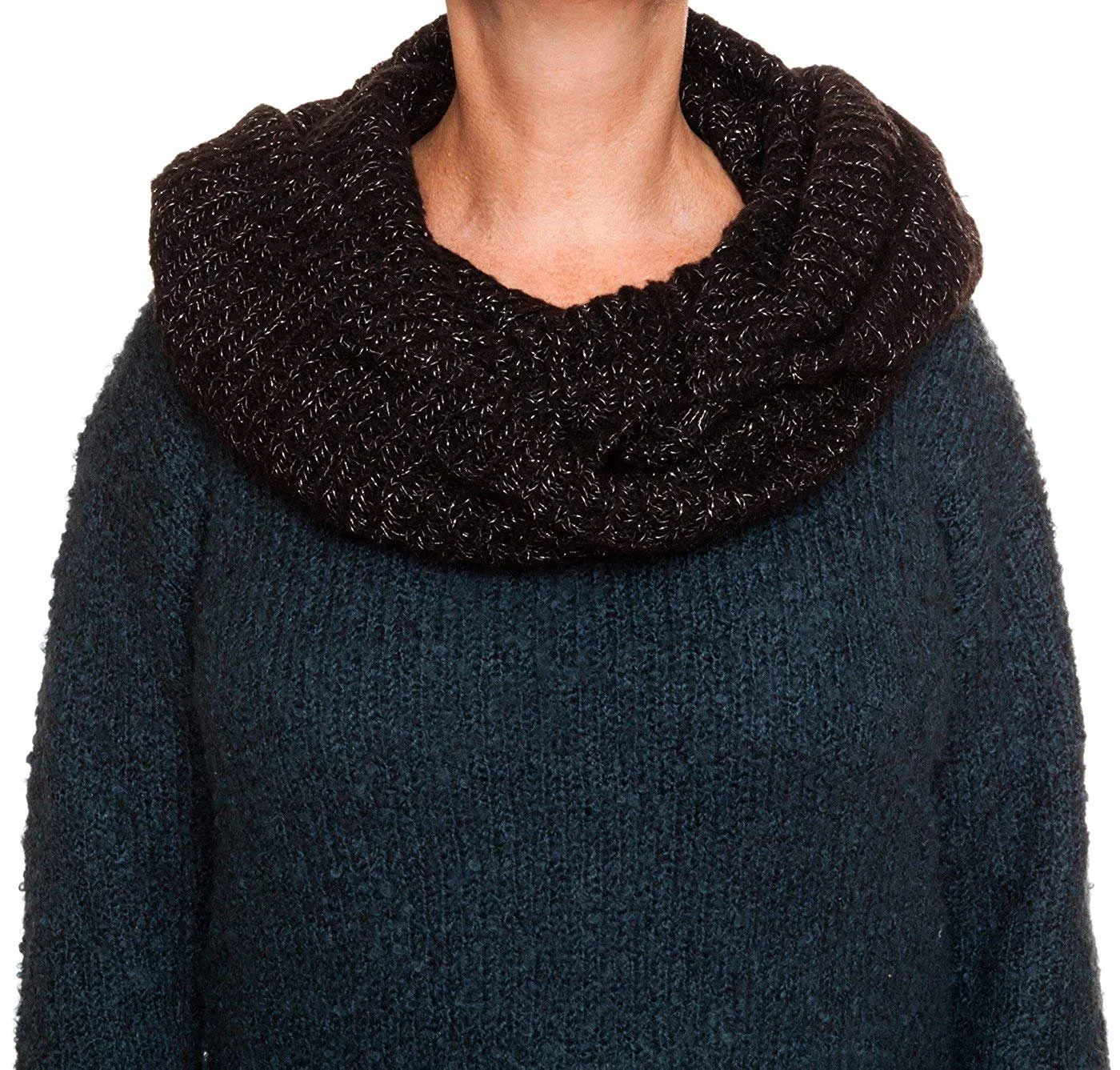 Rampage Lurex Rib Knit Infinity Pashmina Fashion Scarf