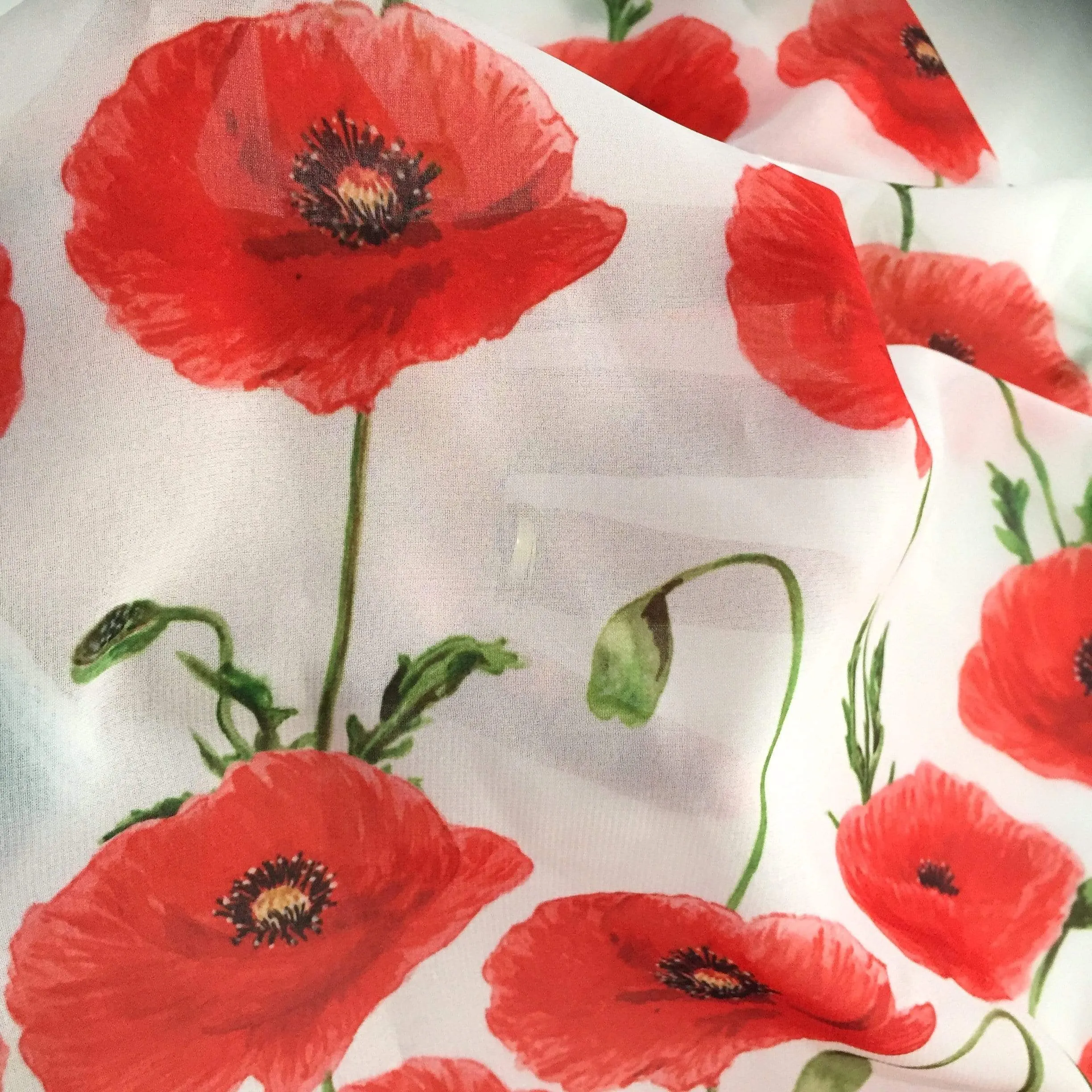 Red Poppy Flower Scarf