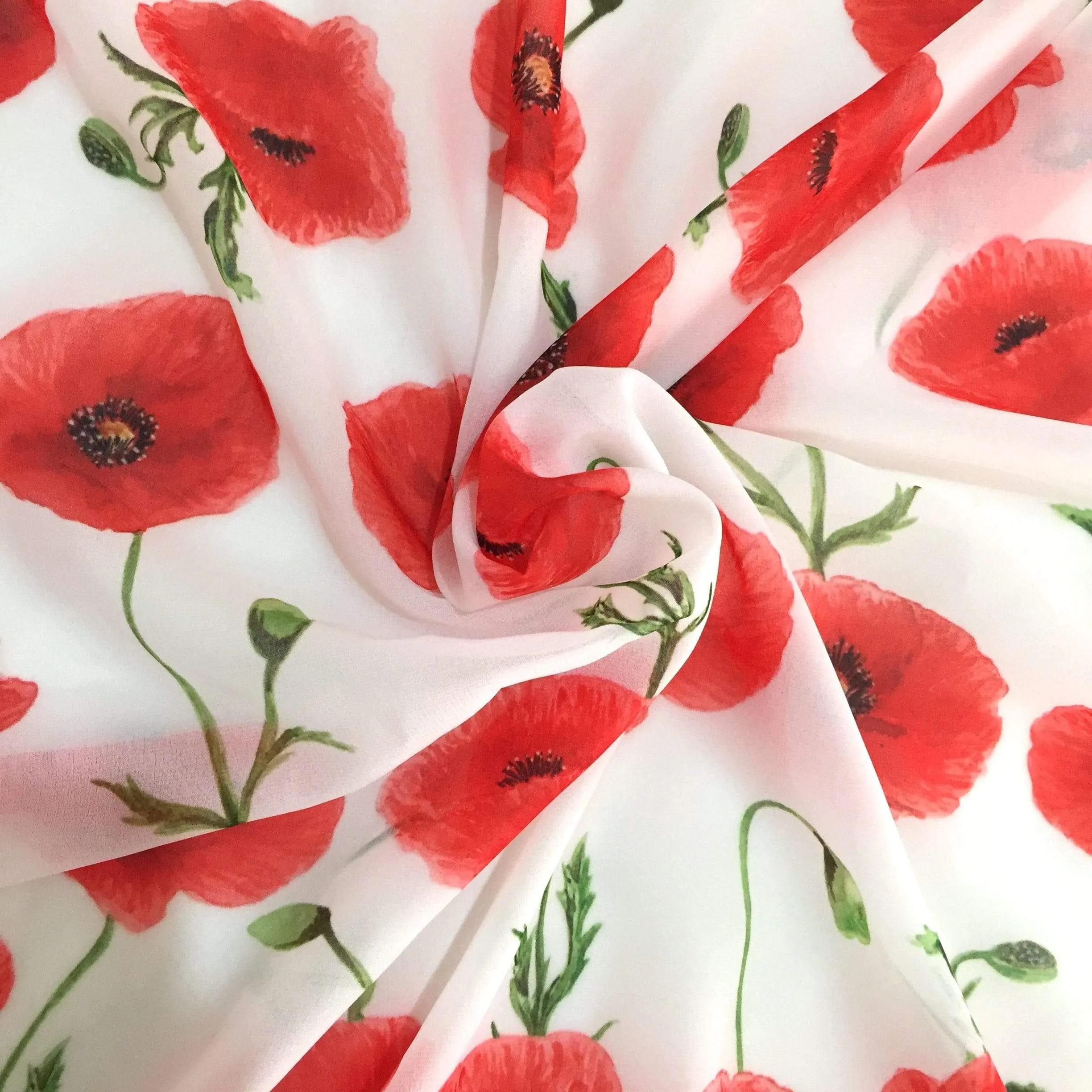 Red Poppy Flower Scarf