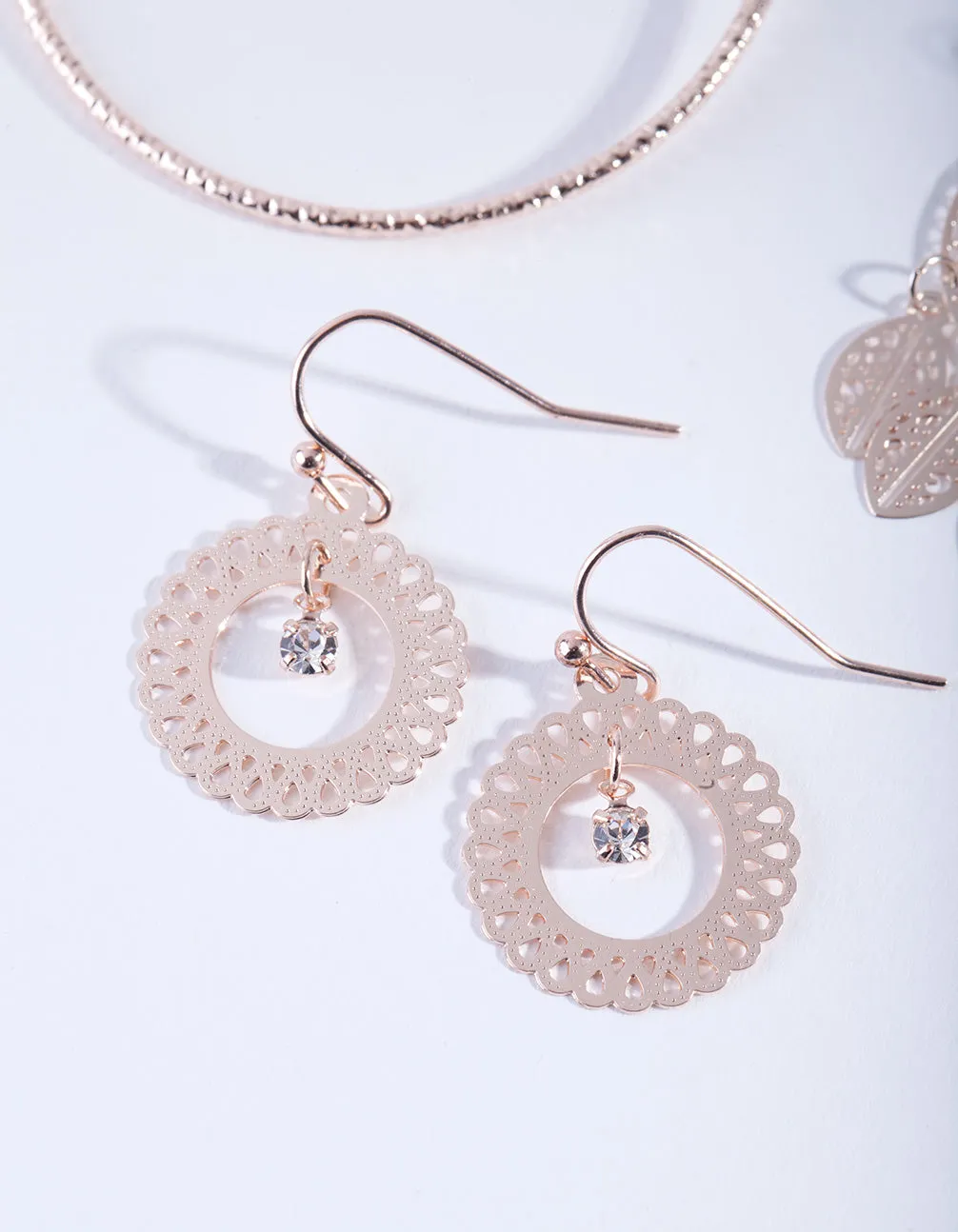 Rose Gold Filigree Earring Pack