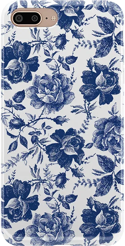 Rose to Fame | Blue & White Rose Floral Case