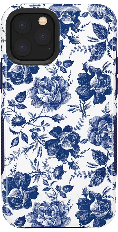 Rose to Fame | Blue & White Rose Floral Case