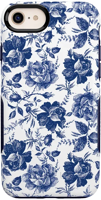 Rose to Fame | Blue & White Rose Floral Case