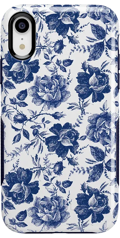 Rose to Fame | Blue & White Rose Floral Case