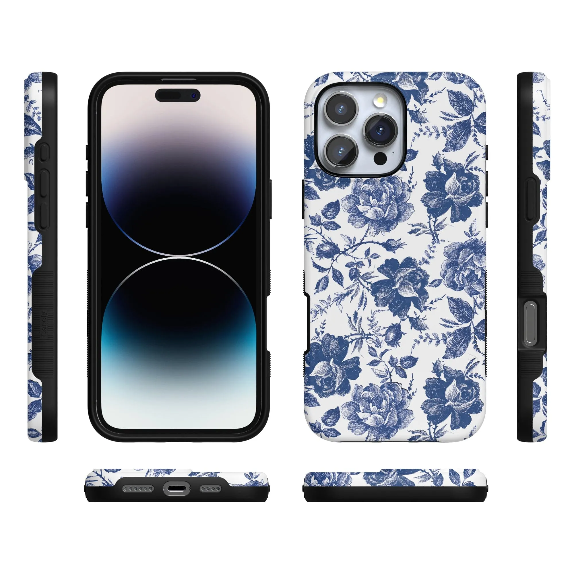 Rose to Fame | Blue & White Rose Floral Case