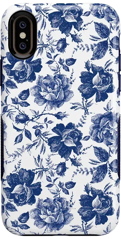 Rose to Fame | Blue & White Rose Floral Case