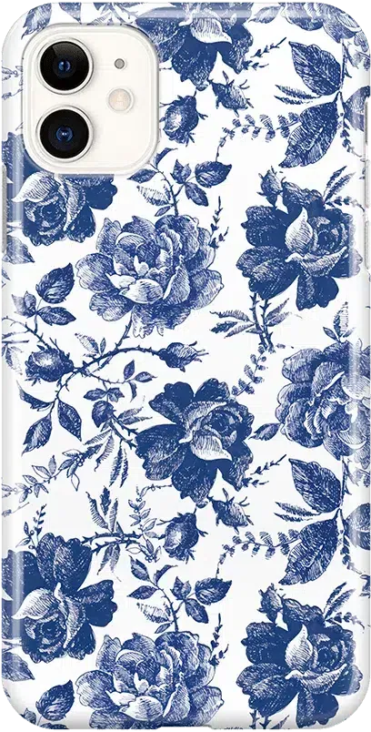 Rose to Fame | Blue & White Rose Floral Case