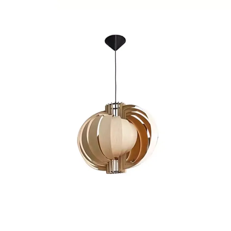 Runa Round Wood Veneer Hanging Light