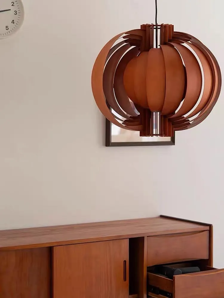 Runa Round Wood Veneer Hanging Light