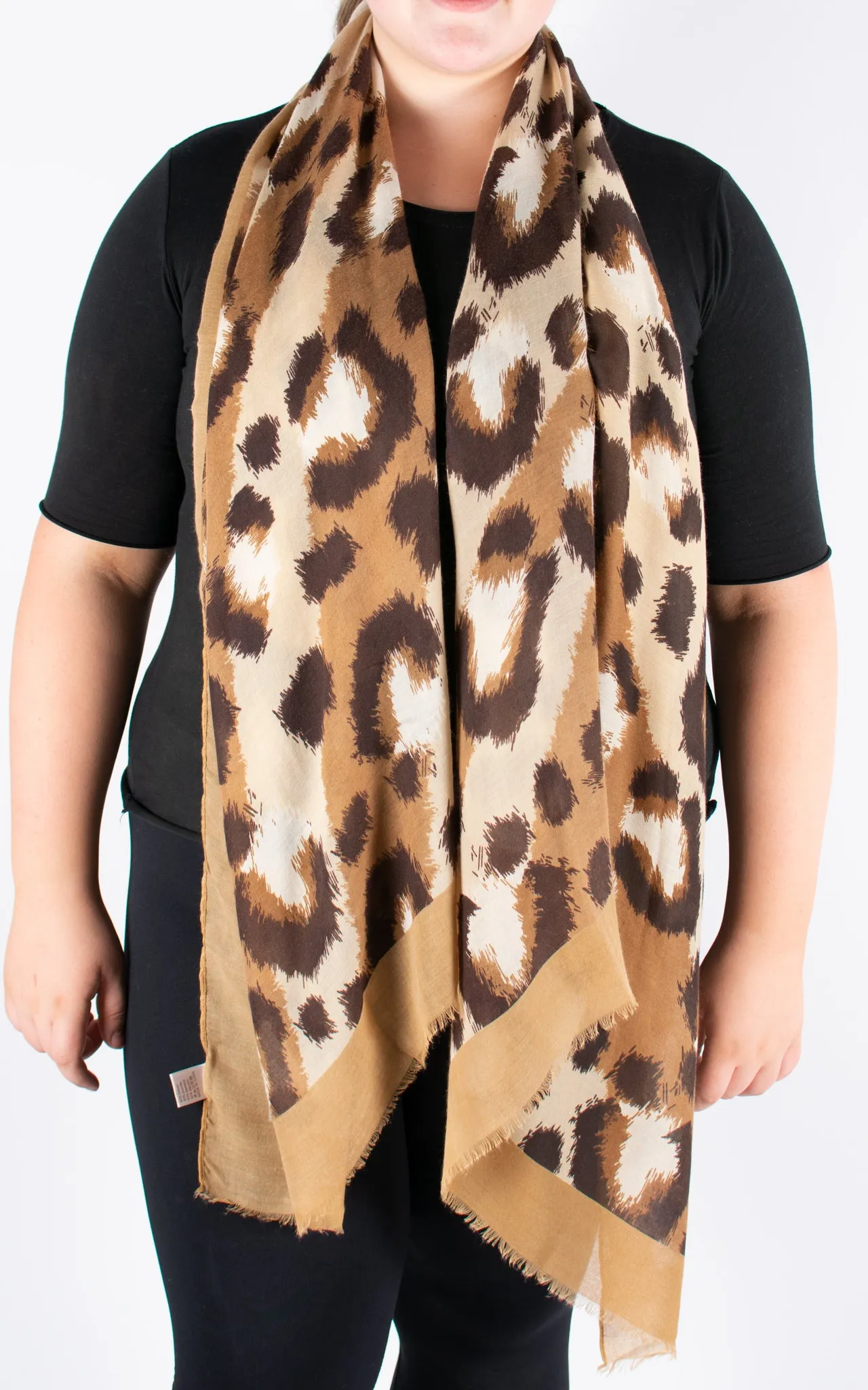 Scarf | Leopard | Large Camel