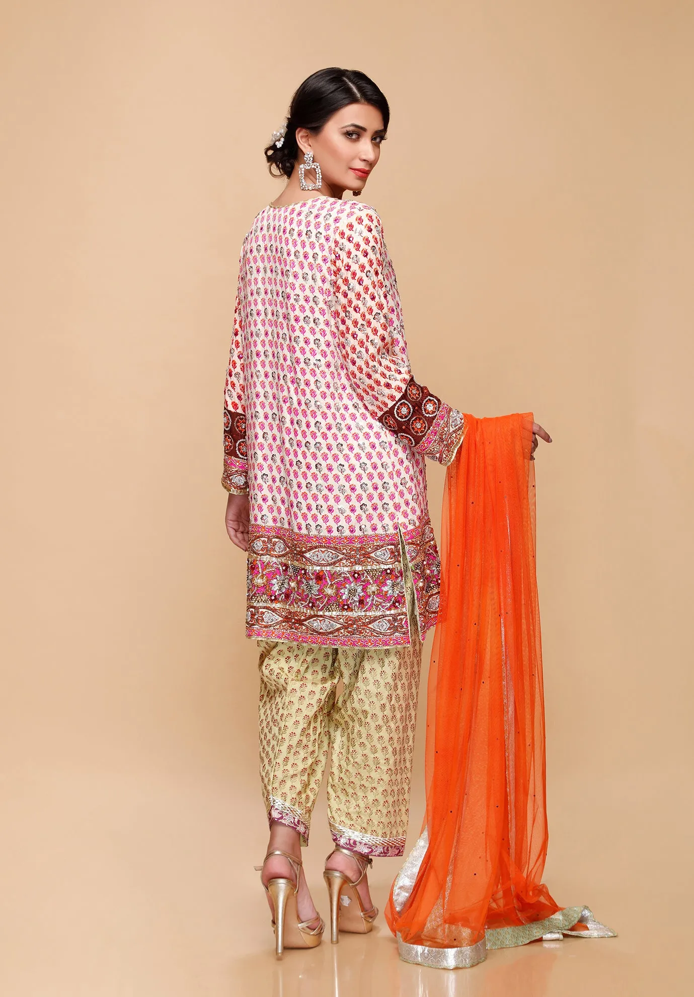 (SKU-1031)-3 PIECE ATTIRE-SHIRT PANT DUPATTA