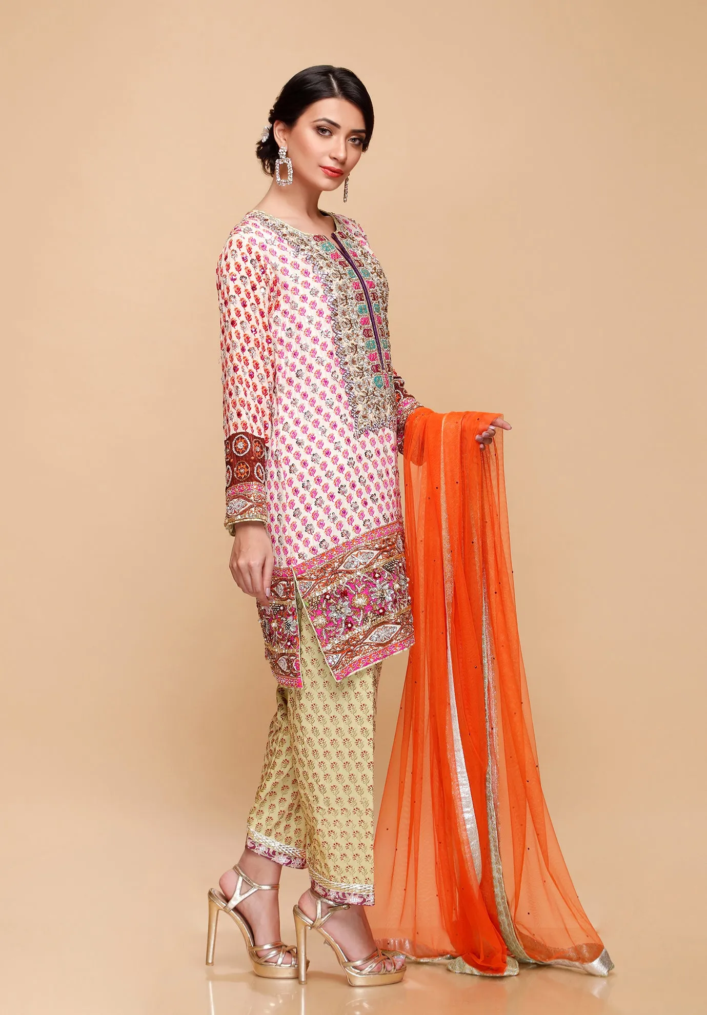 (SKU-1031)-3 PIECE ATTIRE-SHIRT PANT DUPATTA