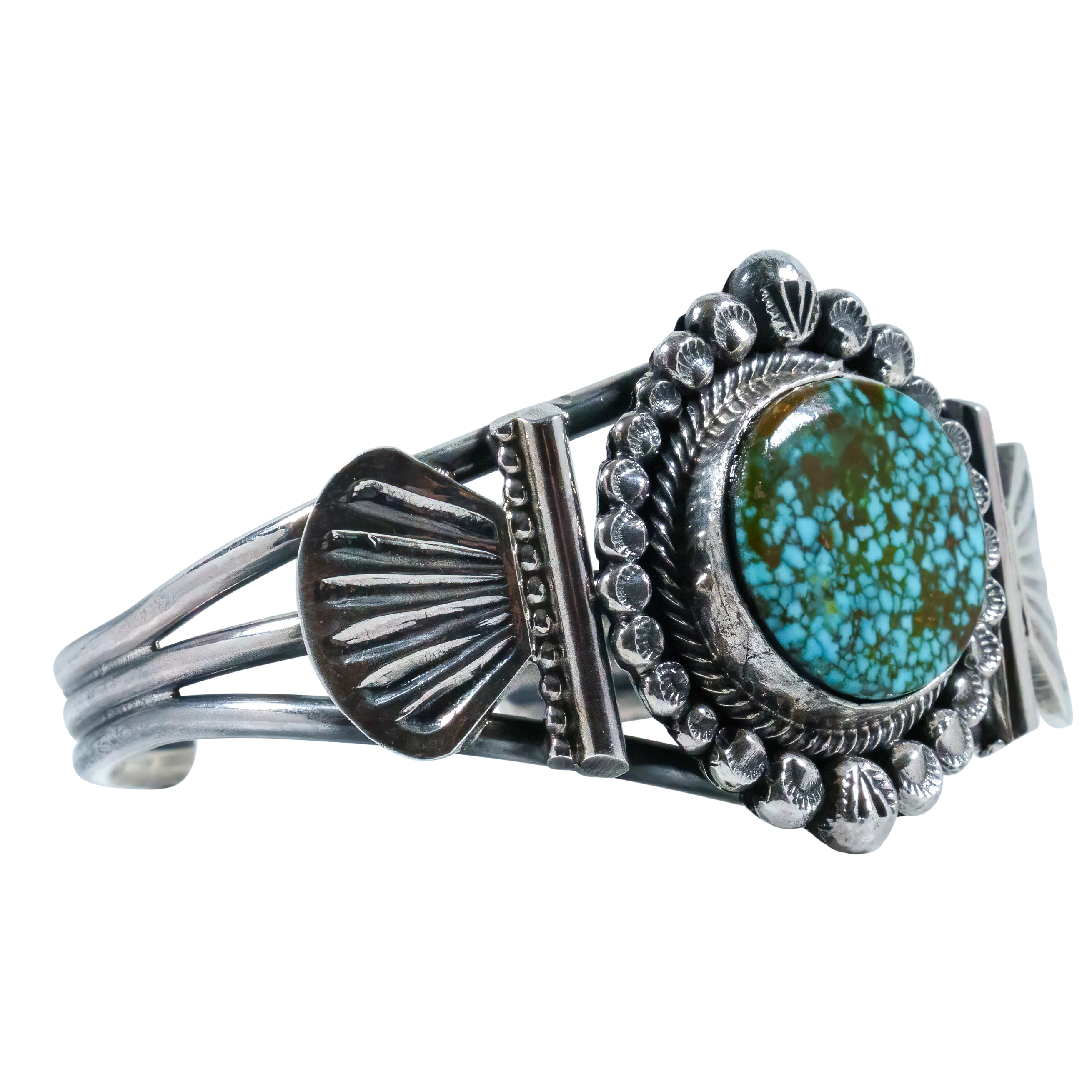 Spiderweb Kingman Turquoise Cuff | Leon Martinez