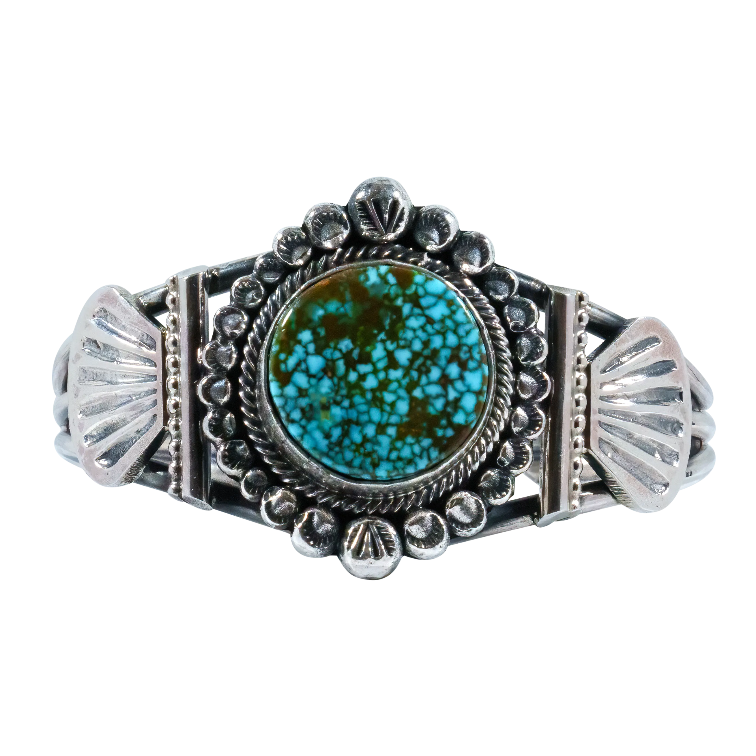 Spiderweb Kingman Turquoise Cuff | Leon Martinez