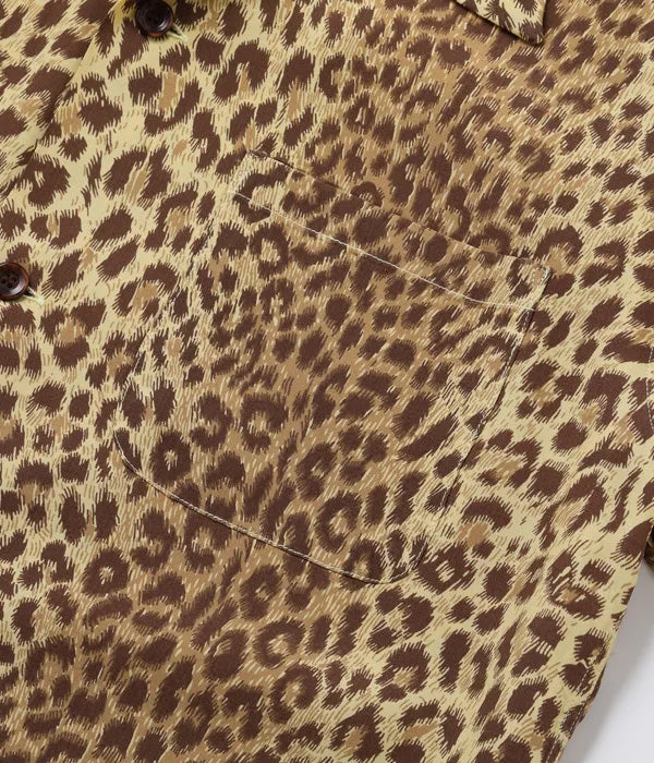 Sugarcane Star Of Hollywood short sleeve high density Rayon Open Neck Shirt - “LEOPARD”